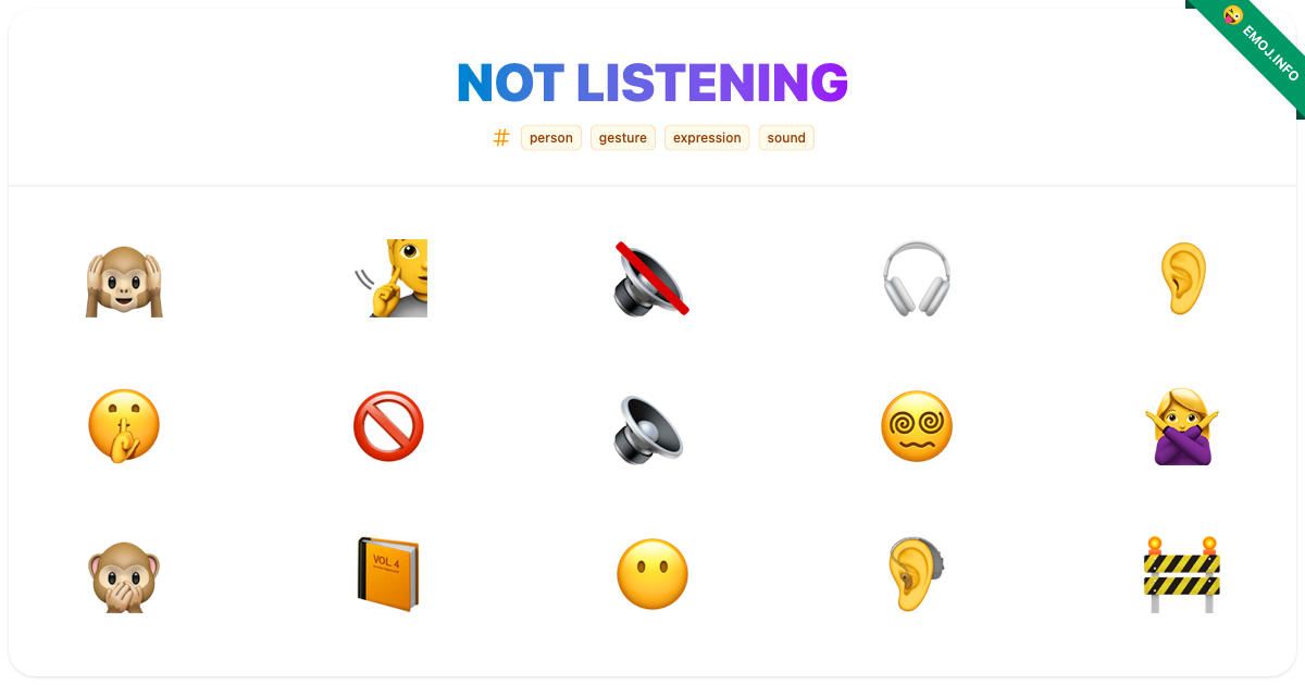 Not Listening Emojis ๐ ๐ง ๐ | Meaning, Copy & Paste