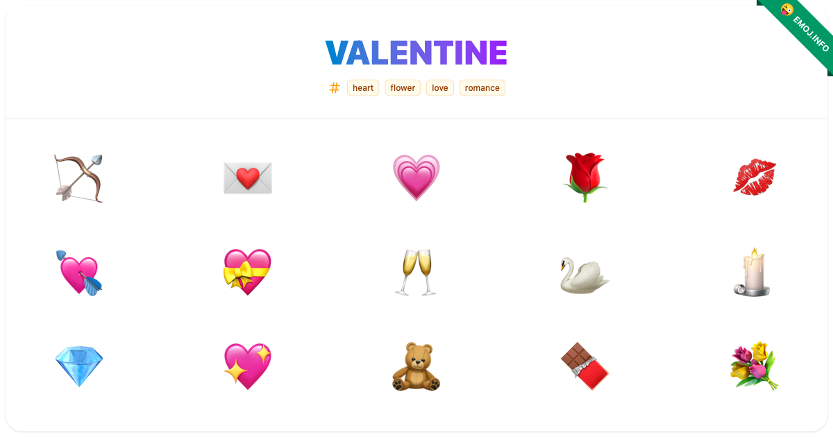 Valentine Emojis 🏹 💌 💗 | Meaning, Copy & Paste