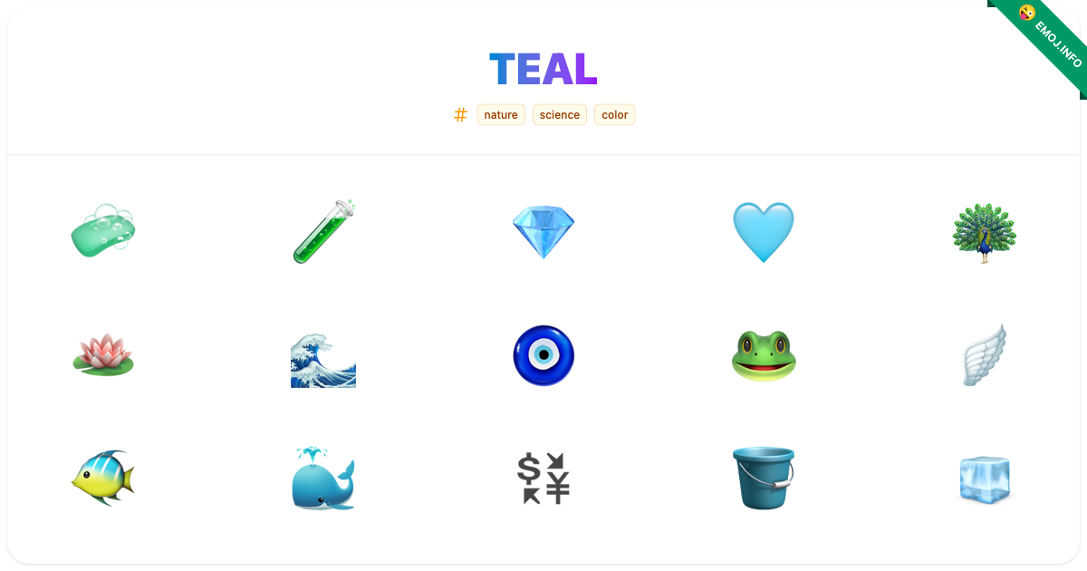 Teal Emojis ๐งผ ๐งช ๐ | Meaning, Copy & Paste
