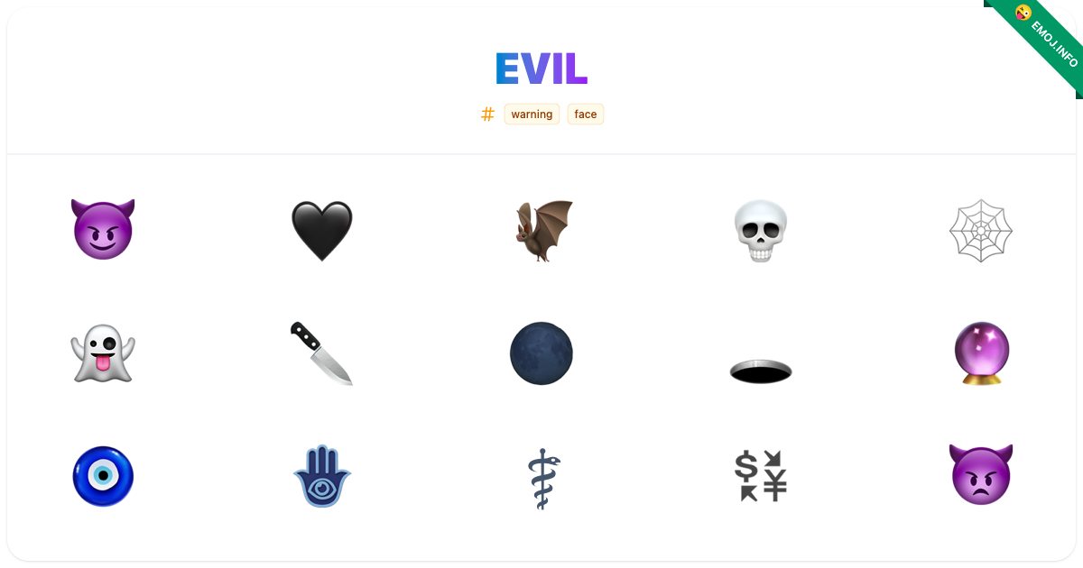 Evil Emojis 😈 🖤 🦇 | Meaning, Copy & Paste