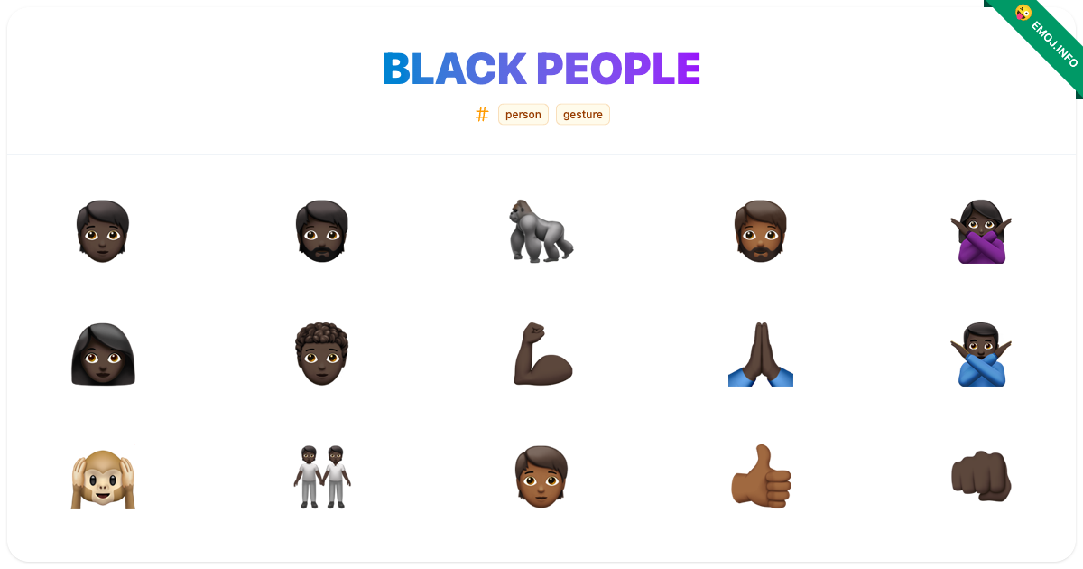 Black People Emojis π§πΏ π§πΏ π¦ | Meaning, Copy & Paste