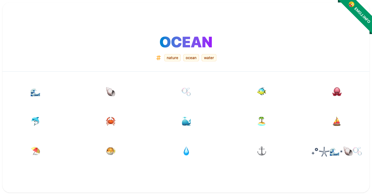 Ocean Emojis ๐ ๐ ๐ซง | Meaning, Copy & Paste