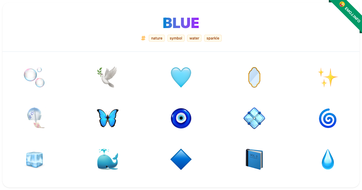 Blue Emojis 🟦 🔵 🔷 | Meaning, Copy & Paste