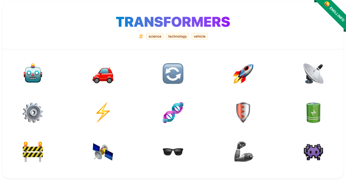 Transformer Smiley Transformers Emojis 🤖 🚗 🔄 | Meaning, Copy & Paste