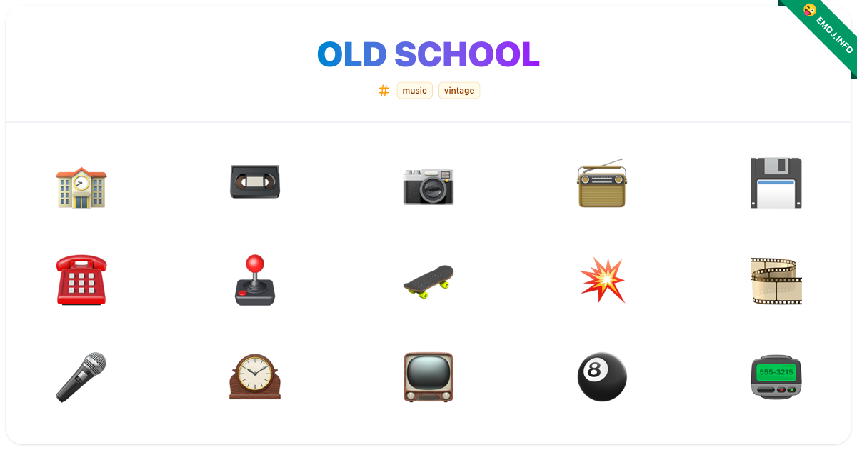 Old School Emojis 🏫 📼 📷 | Meaning, Copy & Paste