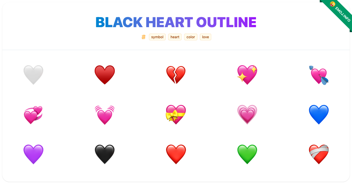 Black Heart Outline Emojis π€ β₯οΈ π | Meaning, Copy & Paste