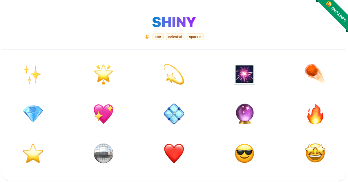 Shiny Emojis 🌟 💫 | Meaning, Copy & Paste