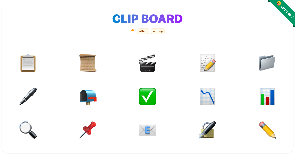 Clip Board Emojis 📋 📜 🎬 | Meaning, Copy & Paste
