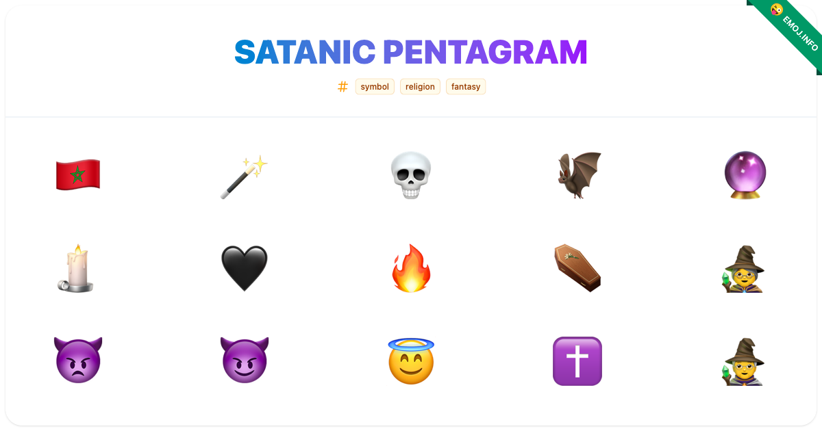 Satanic Pentagram Emojis 🇲🇦 🪄 💀 | Meaning, Copy & Paste