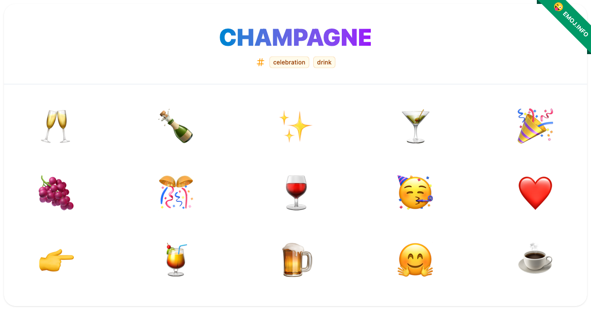 Champagne Emojis 🥂 🍾 | Meaning, Copy & Paste
