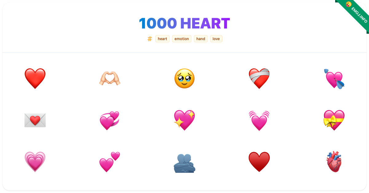 1000 Heart Emojis οΈ π«Άπ» π₯Ή | Meaning, Copy & Paste
