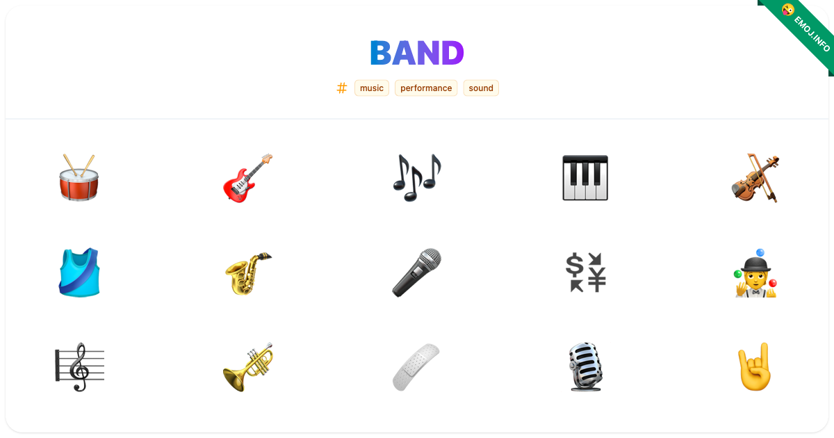 Band Emojis 🥁 🎸 🎶 | Meaning, Copy & Paste