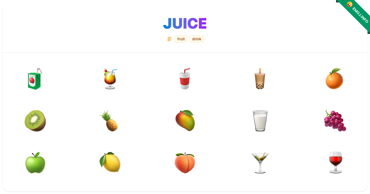 Juice Emojis 🧃 🍹 🥤 | Meaning, Copy & Paste