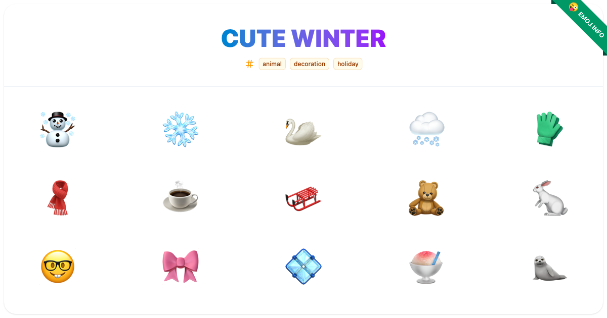 Cute Winter Emojis ☃️ ️ 🦢 | Meaning, Copy & Paste