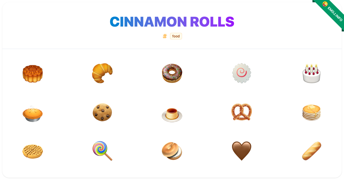 Cinnamon Rolls Emojis 🥮 🥐 🍩 | Meaning, Copy & Paste