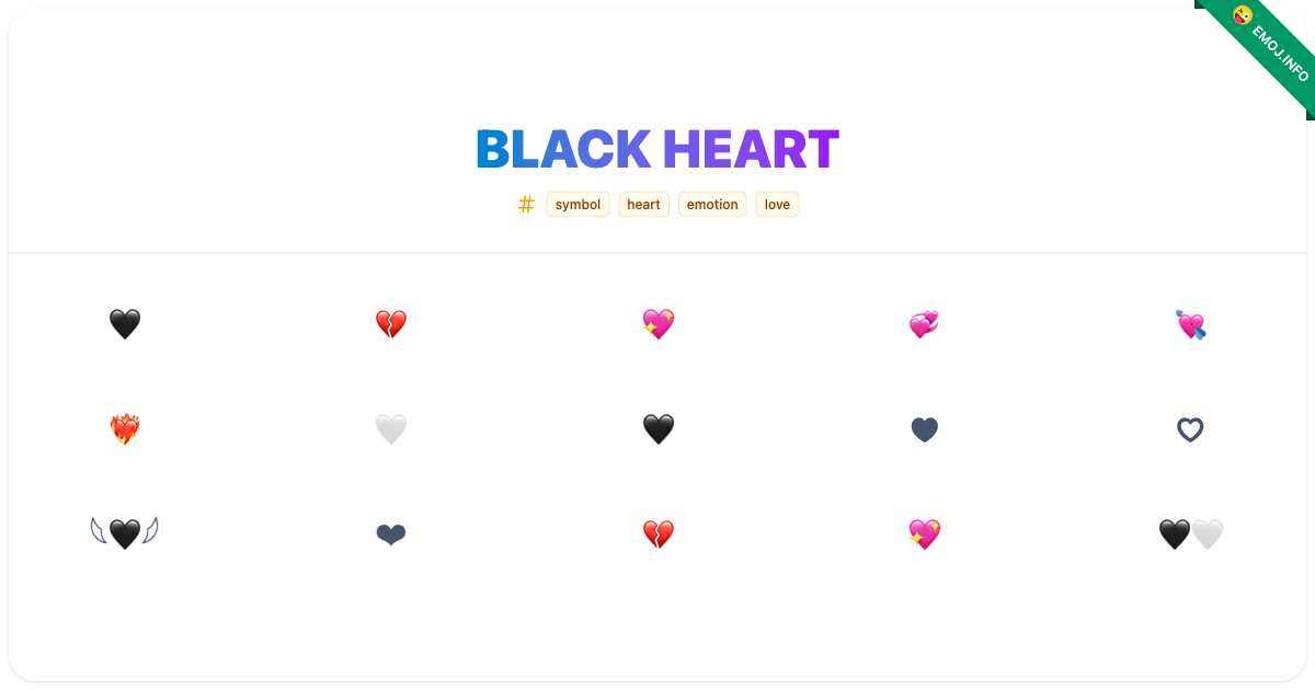 Black Heart Emojis π€ π π | Meaning, Copy & Paste