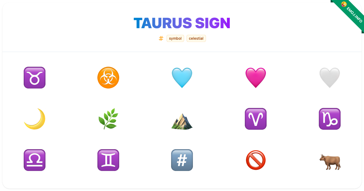 Taurus Sign Emojis โ โฃ๏ธ ๐ฉต | Meaning, Copy & Paste
