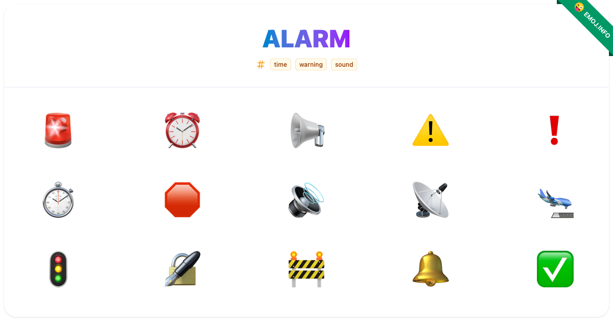 Alarm Emojis 🚨 ⏰ 📢 | Meaning, Copy & Paste