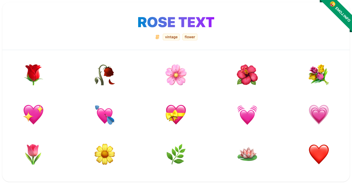 Rose Text Emojis ๐น ๐ฅ ๐ธ | Meaning, Copy & Paste