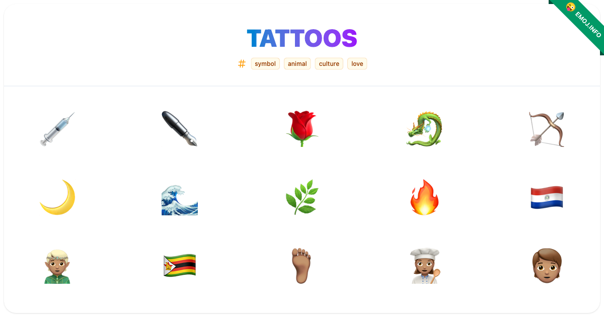 Tattoos Emojis ๐ ๏ธ ๐น | Meaning, Copy & Paste