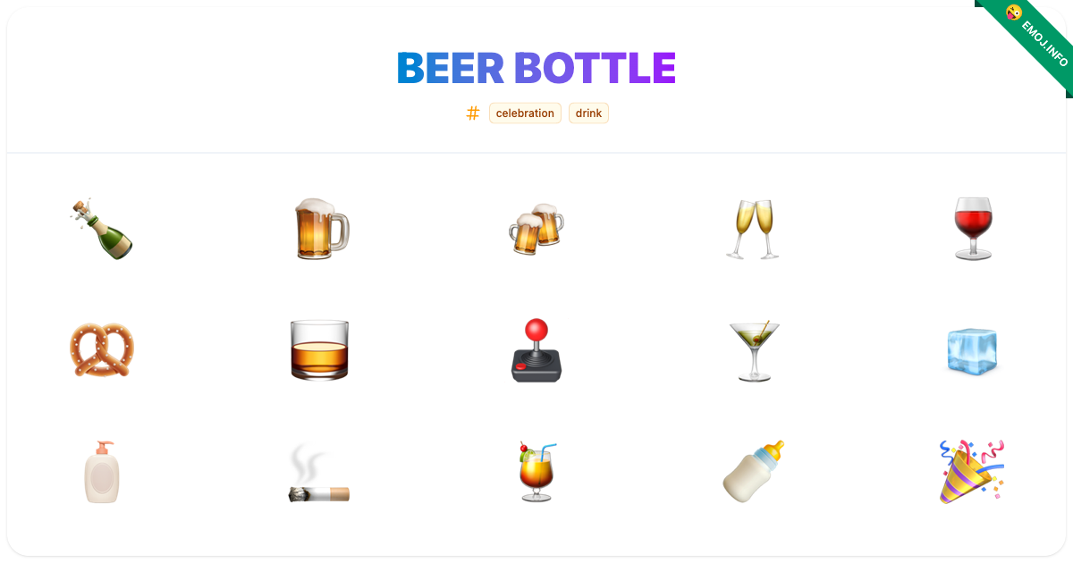 Beer Bottle Emojis 🍾 🍺 🍻 | Meaning, Copy & Paste