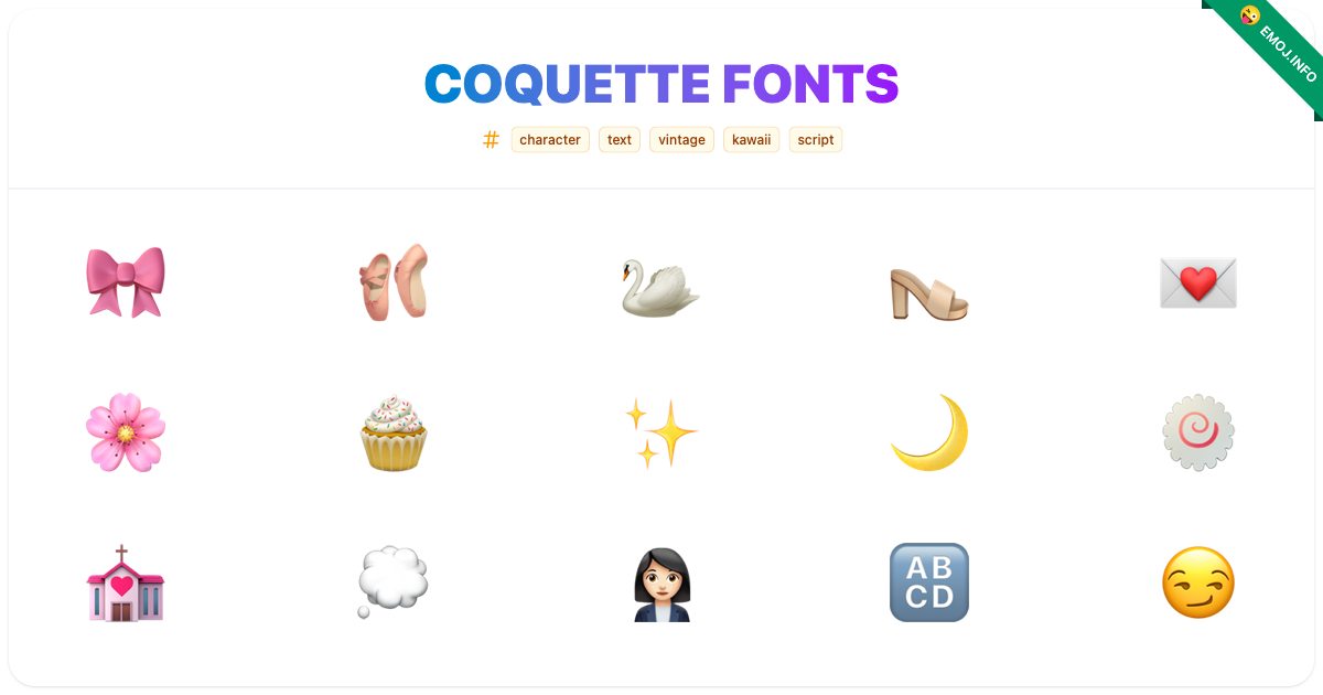 Coquette Fonts Emojis 🎀 🩰 🦢 | Meaning, Copy & Paste