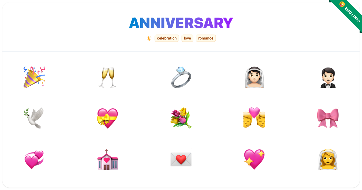 Anniversary Emojis 🎉 🥂 💍 | Meaning, Copy & Paste