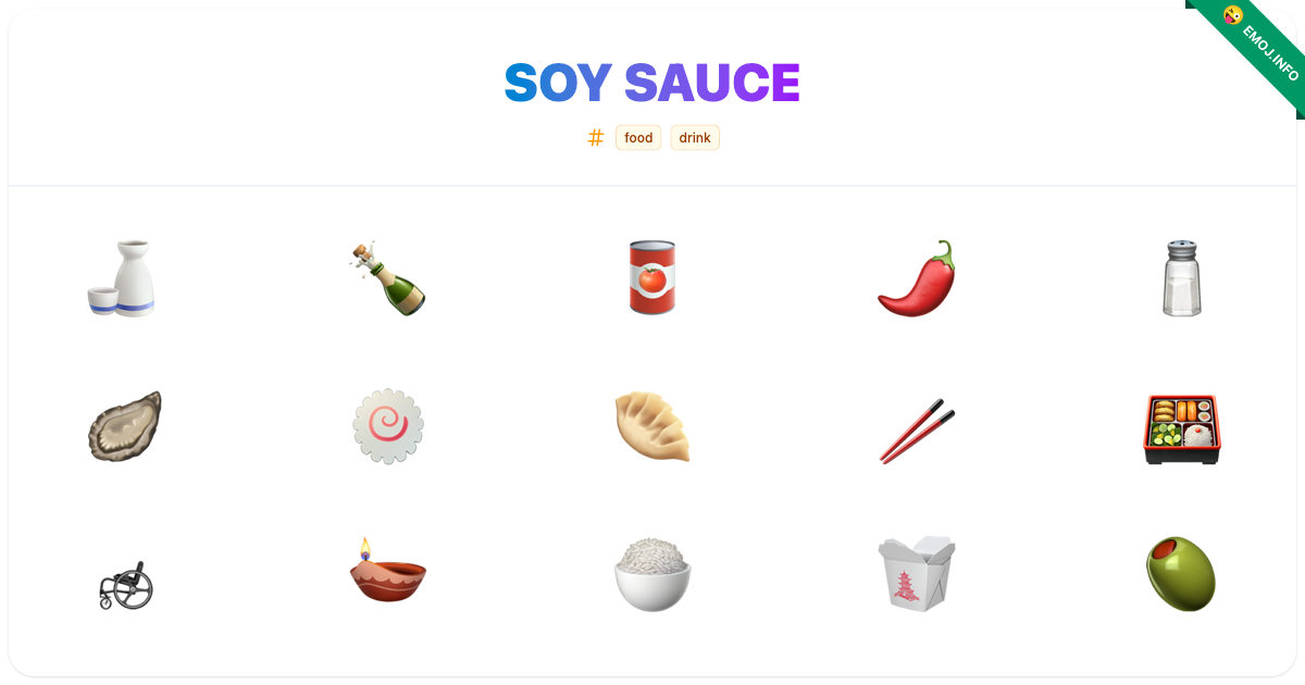 Soy Sauce Emojis ๐ถ ๐พ ๐ฅซ | Meaning, Copy & Paste