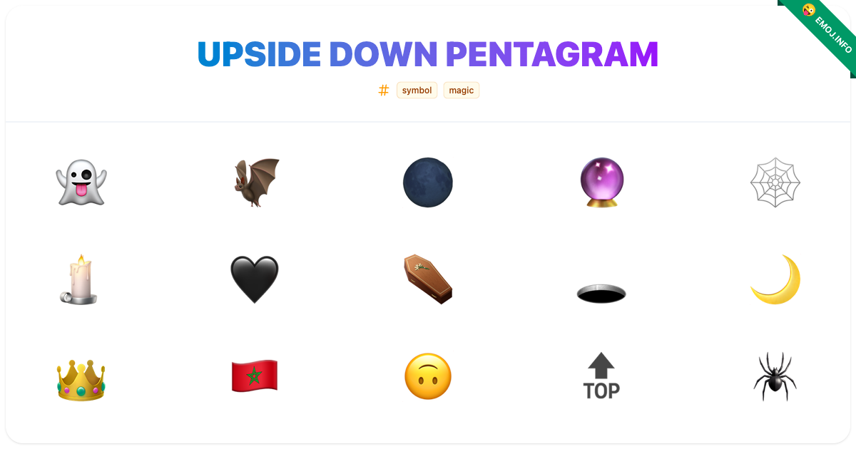 Upside Down Pentagram Emojis 👻 🦇 🌑 | Meaning, Copy & Paste