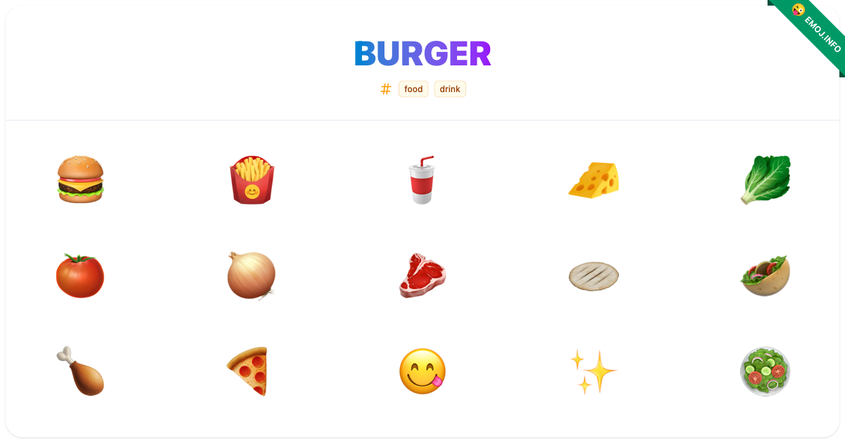 Burger Emojis 🍔 🍟 🥤 | Meaning, Copy & Paste