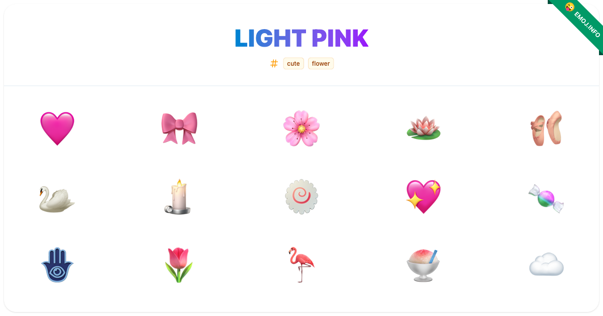 Light Pink Emojis 🩷 🎀 🌸 | Meaning, Copy & Paste