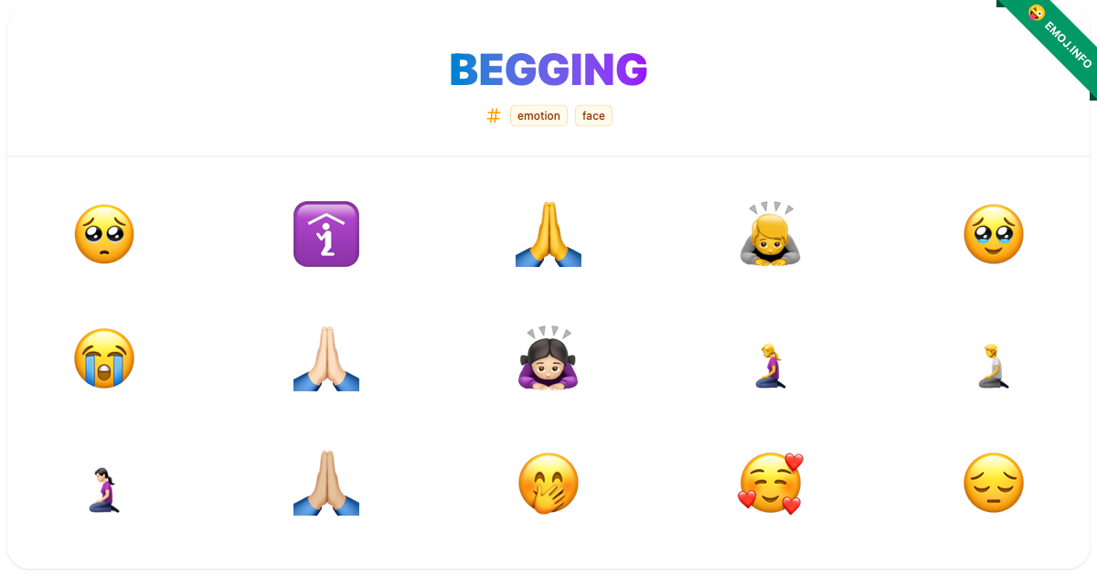 Begging Emojis 🥺 🛐 🙏 | Meaning, Copy & Paste