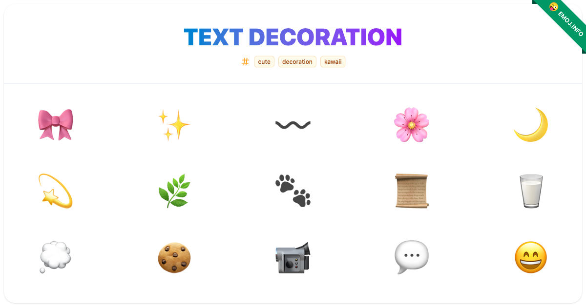 Text Decoration Emojis 🎀 〰️ | Meaning, Copy & Paste