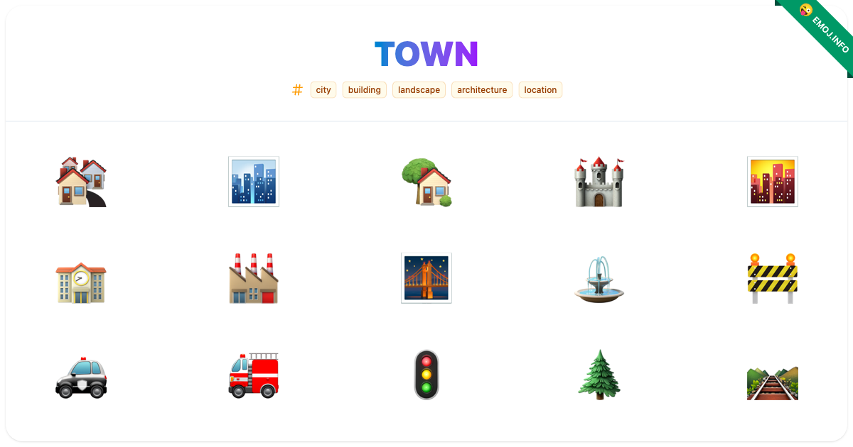 Town Emojis 🏘️ 🏙️ 🏡 | Meaning, Copy & Paste