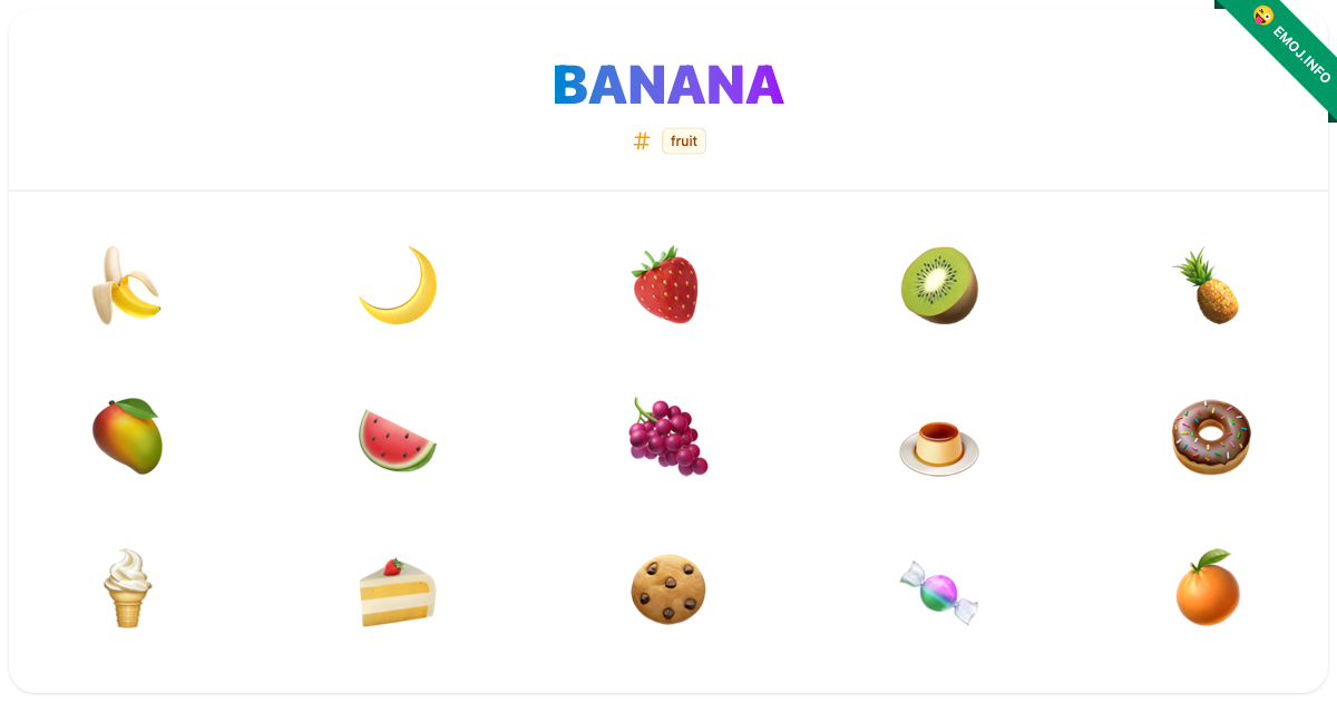 Banana Emojis 🍌 🌙 🍓 Meaning, Copy & Paste