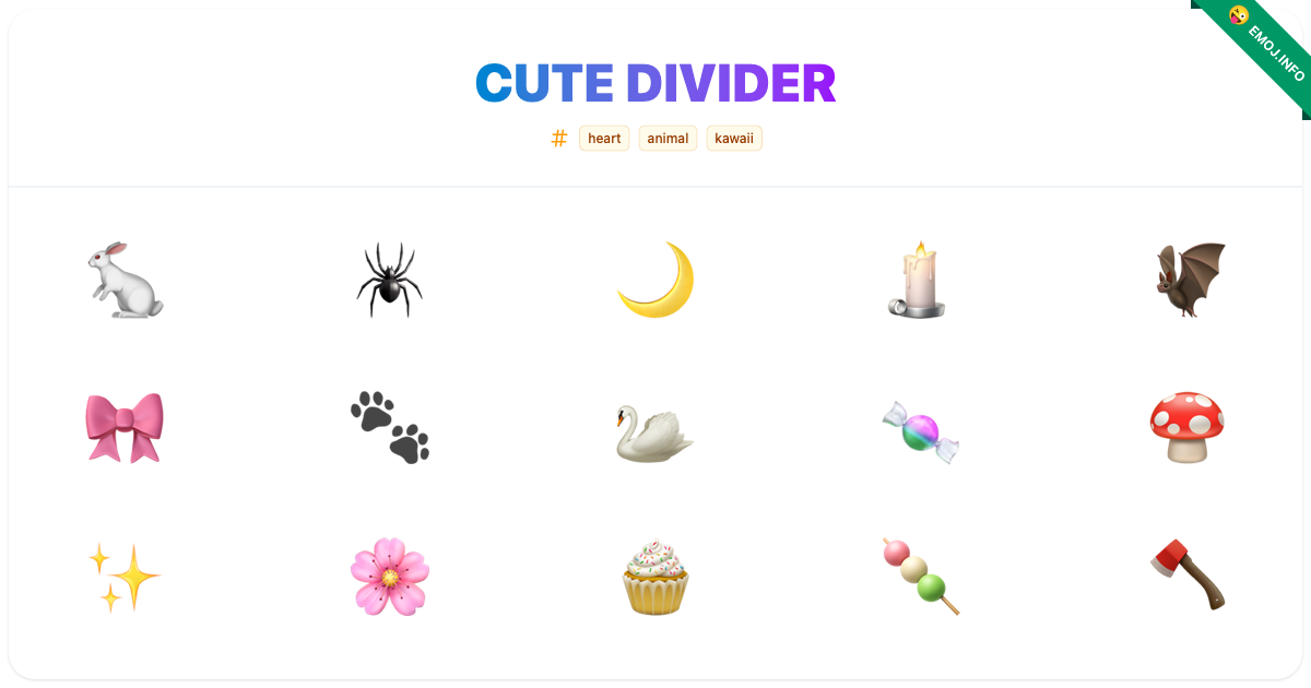 Cute Divider Emojis 🐇 🕷️ 🌙 | Meaning, Copy & Paste