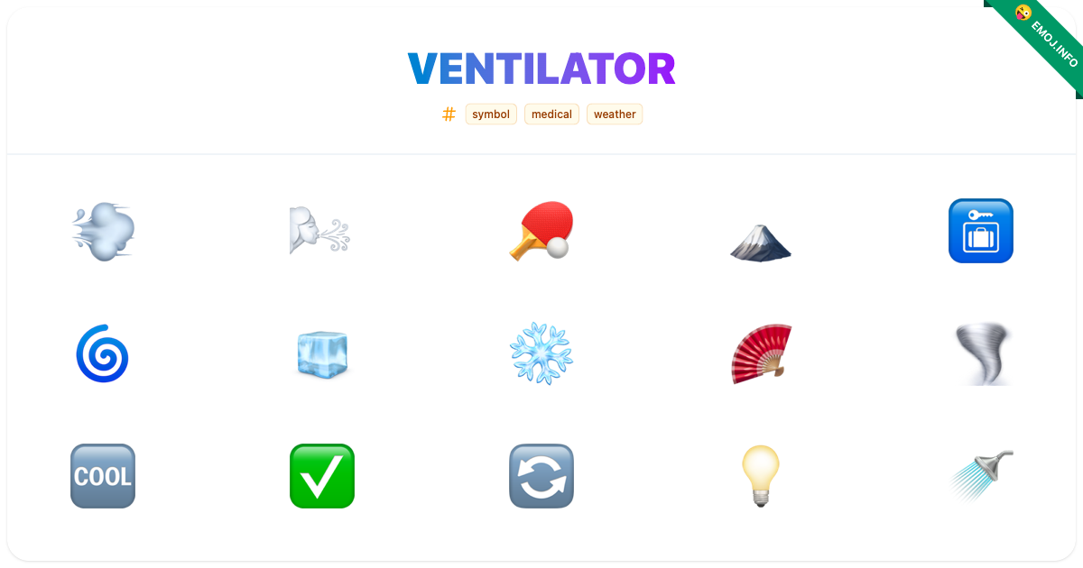Ventilator Emojis ๐จ ๐ฌ๏ธ ๐ | Meaning, Copy & Paste