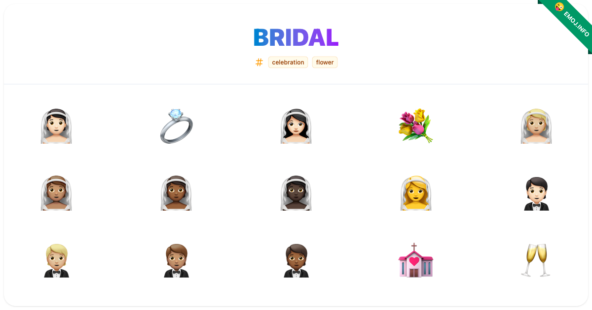 Bridal Emojis 👰🏻 💍 👰🏻‍♀️ | Meaning, Copy & Paste