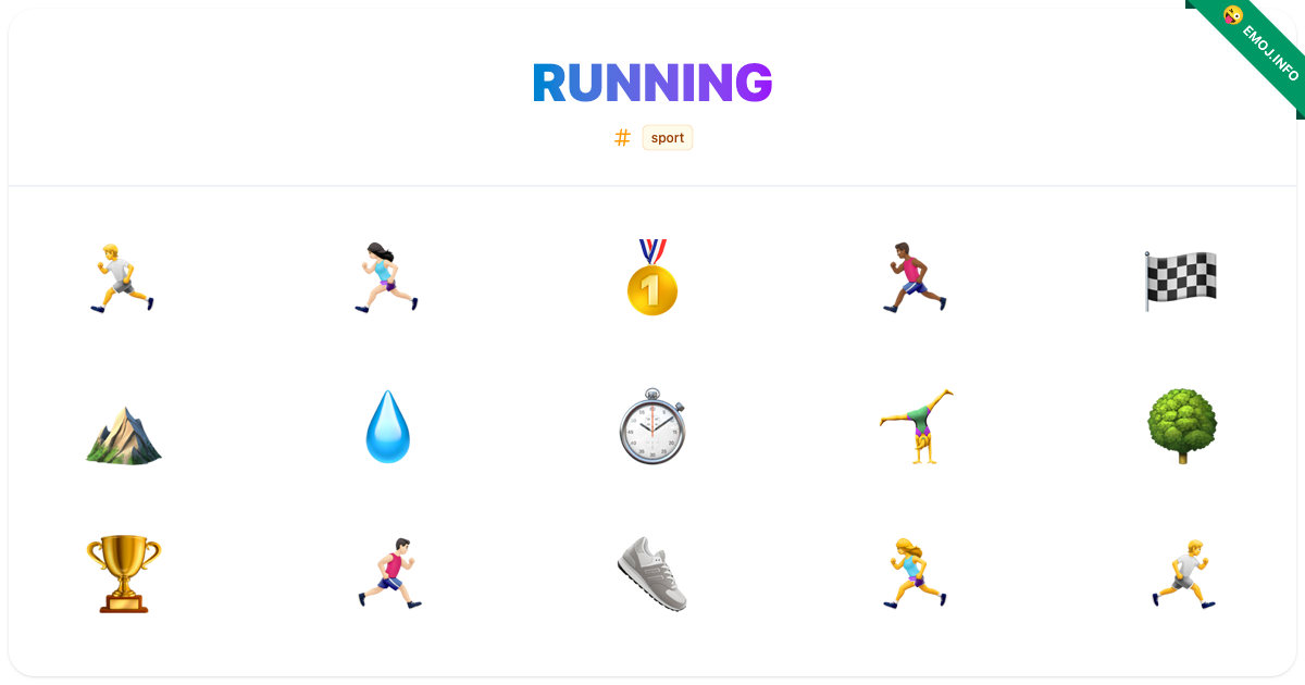 Running Emojis 🏃 🏃🏻‍♀️ 🥇 | Meaning, Copy & Paste