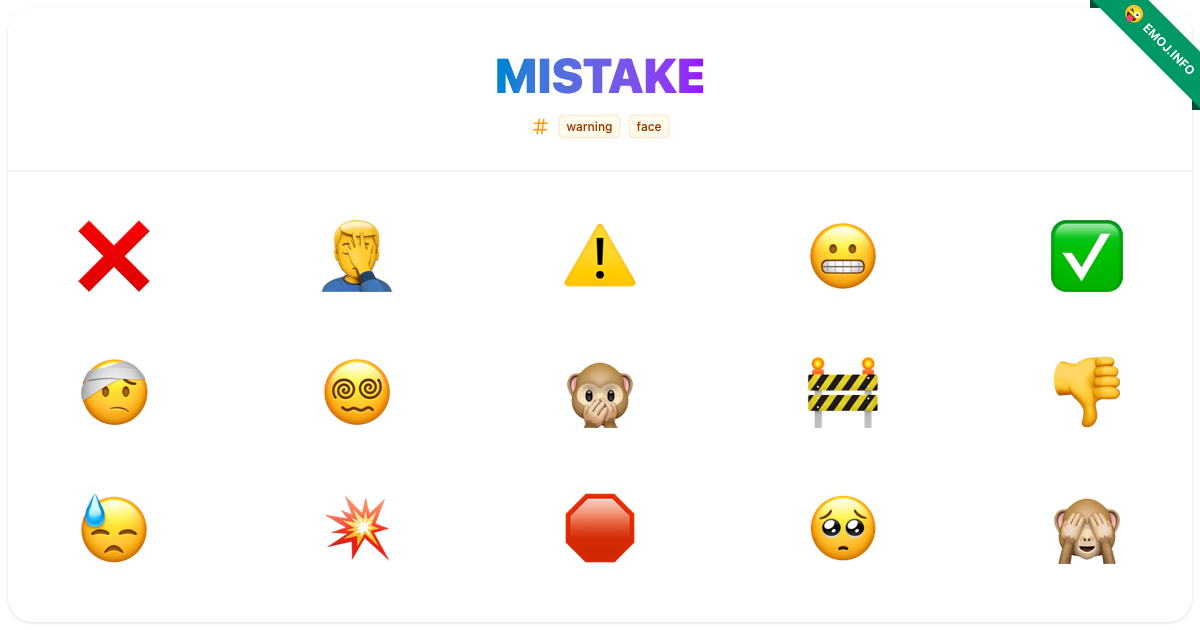 Mistake Emojis 🤦‍♂️ ⚠️ | Meaning, Copy & Paste