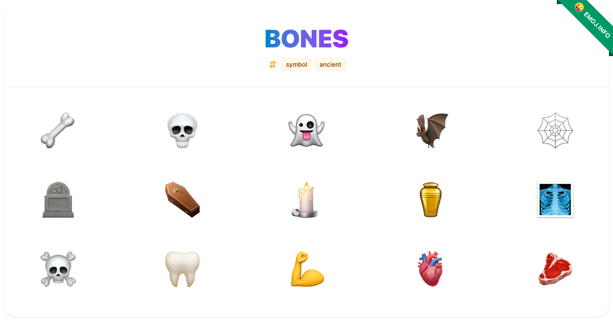 Bones Emojis 🦴 💀 👻 | Meaning, Copy & Paste