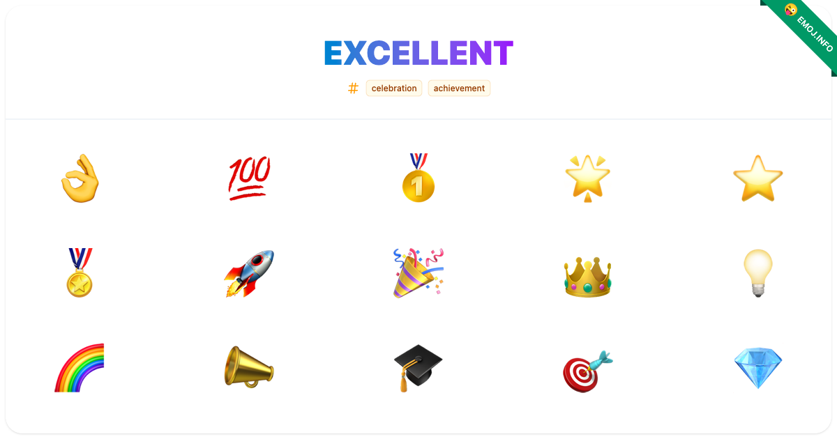 Excellent Emojis 👌 💯 🥇 | Meaning, Copy & Paste