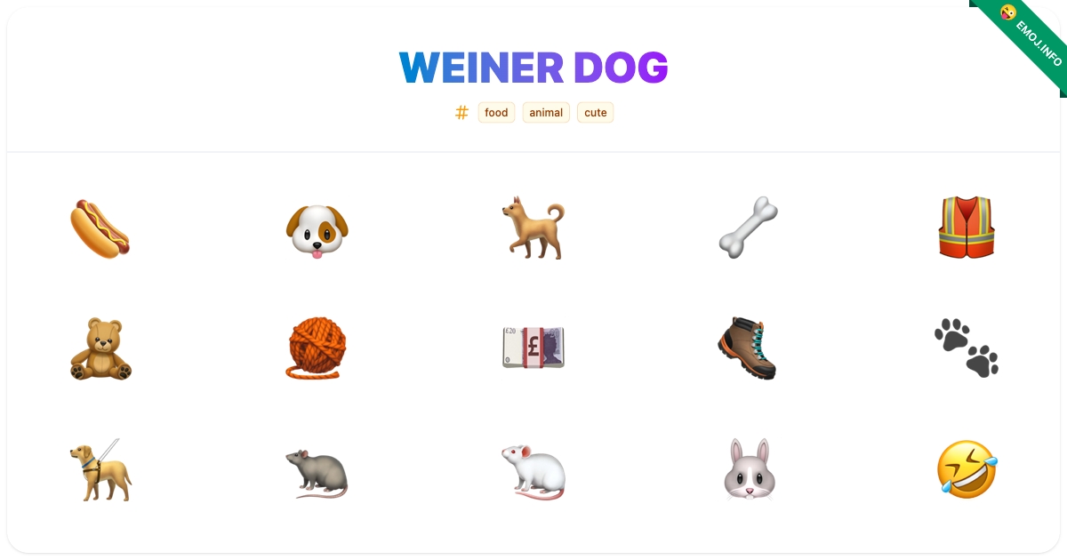 Weiner Dog Emojis 🌭 🐶 🐕 | Meaning, Copy & Paste