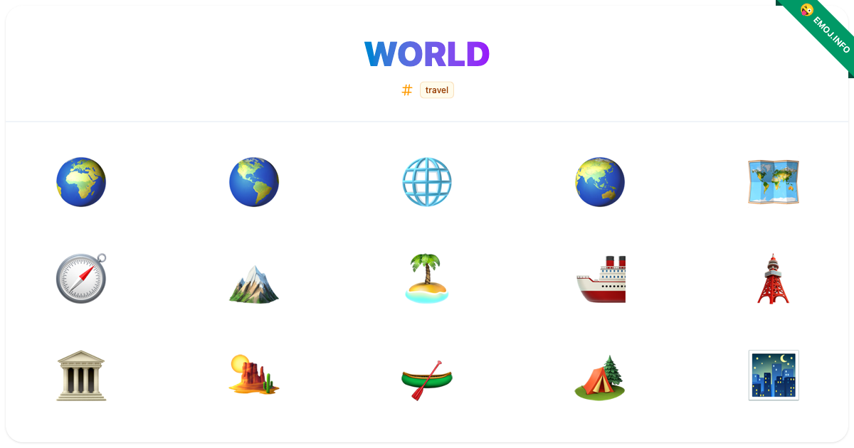 World Emojis 🌍 🌎 🌐 | Meaning, Copy & Paste