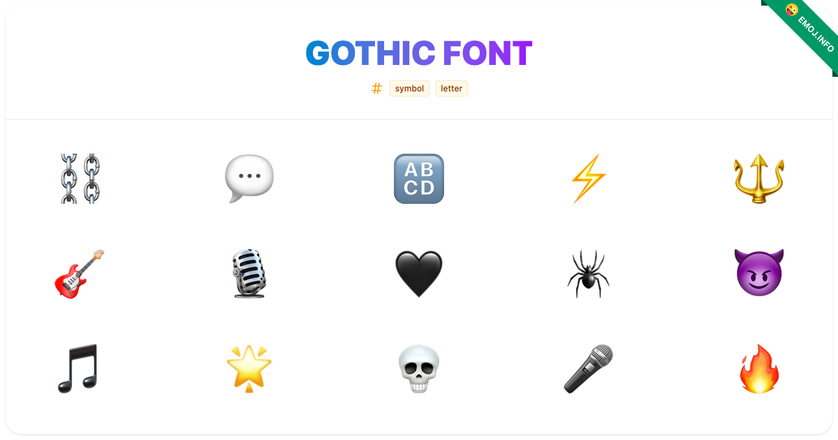 Gothic Font Emojis ⛓️ 💬 🔠 | Meaning, Copy & Paste