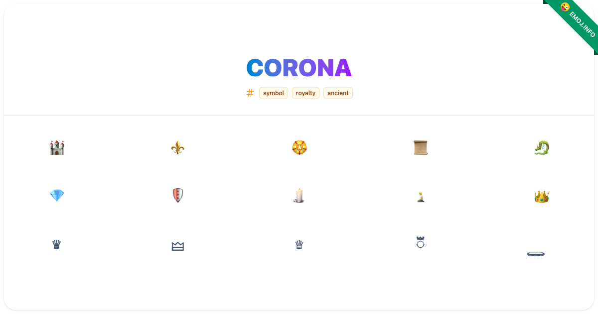 Corona Emojis 🏰 ⚜️ 🏵️ | Meaning, Copy & Paste