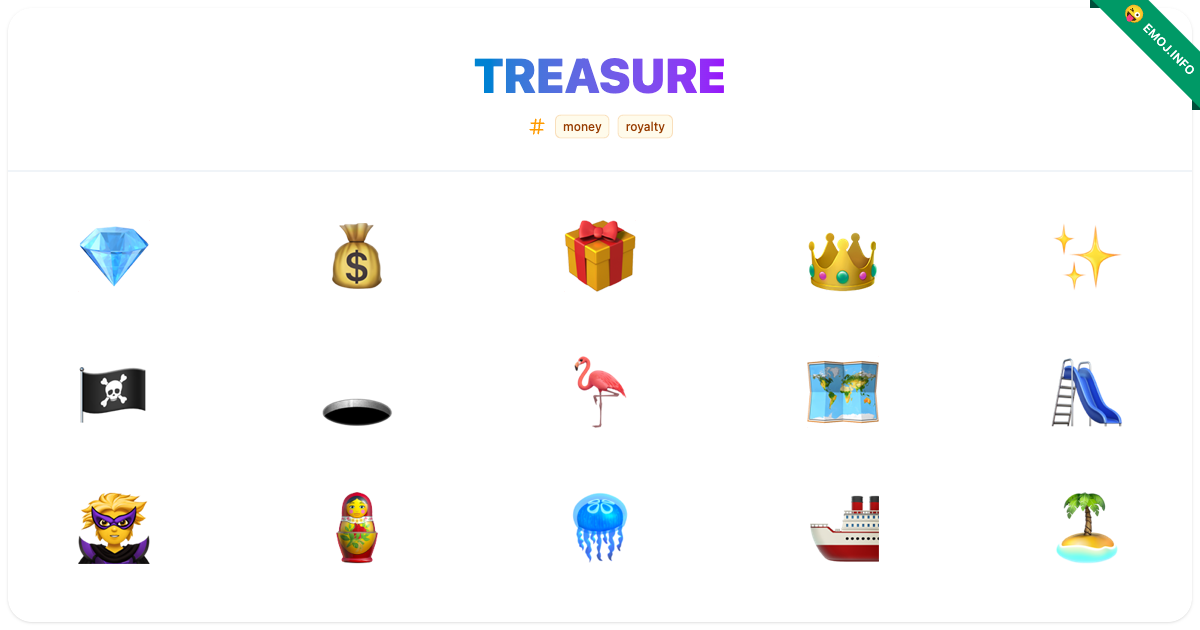 Treasure Emojis 💎 💰 🎁 | Meaning, Copy & Paste