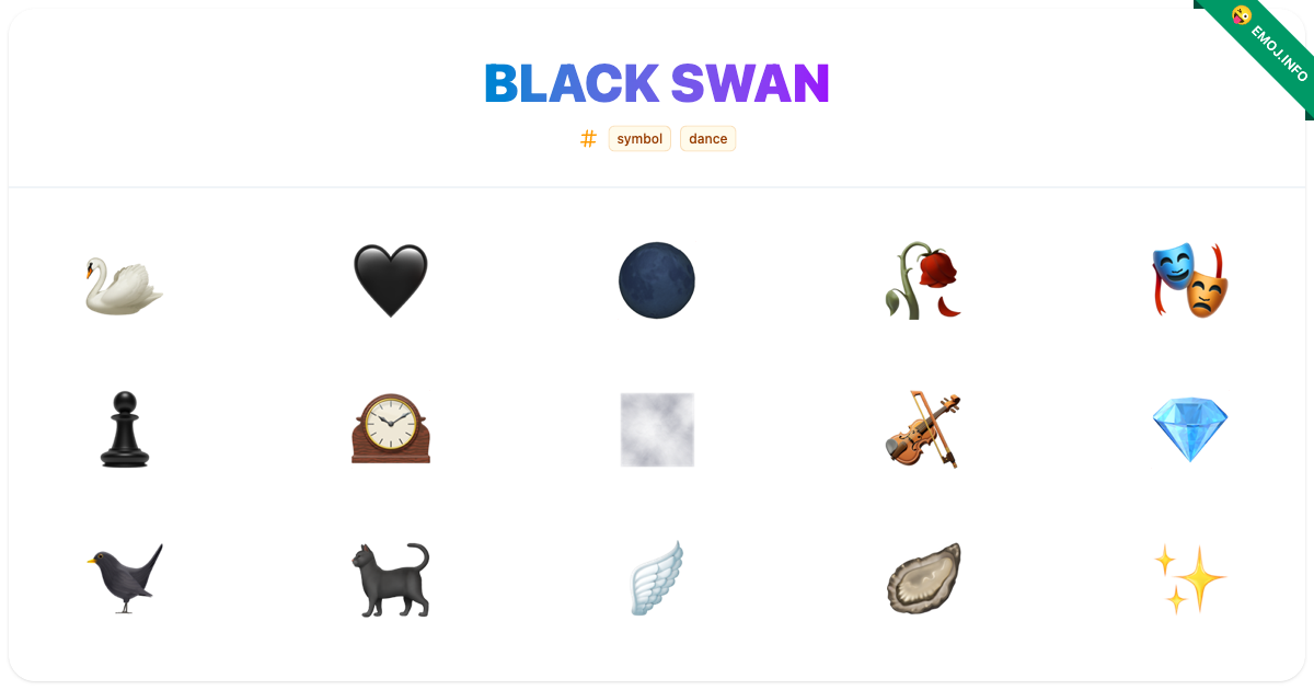 Black Swan Emojis 🦢 🖤 🌑 | Meaning, Copy & Paste