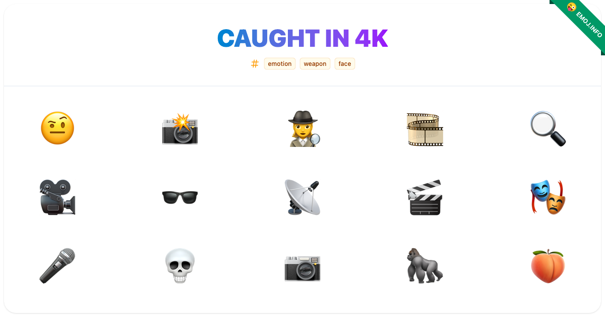 Caught In 4k Emojis 🤨 📸 🕵️♀️ | Meaning, Copy & Paste