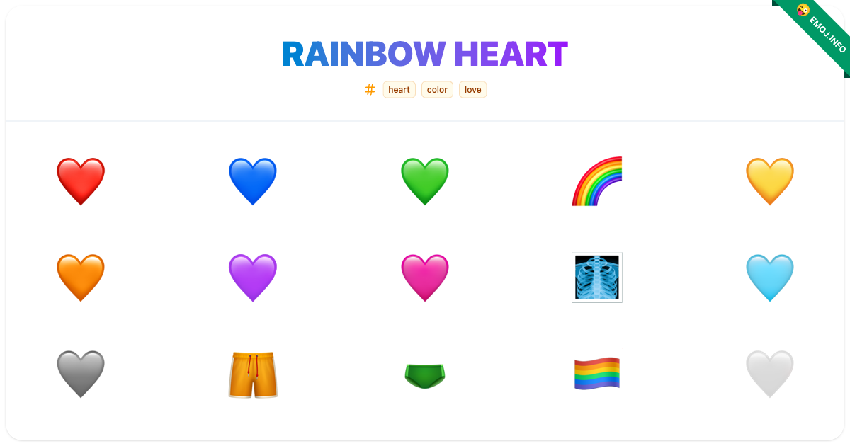 Rainbow Heart Emojis ๏ธ ๐ ๐ | Meaning, Copy & Paste